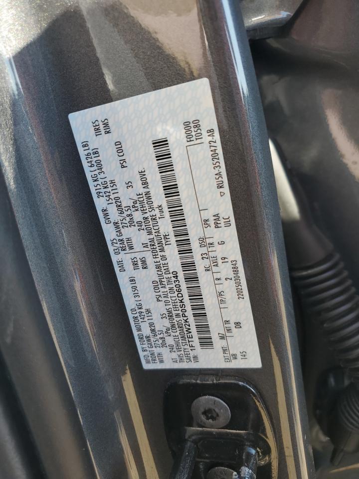 2025 Ford F150 Stx VIN: 1FTEW2KP0SKD60340 Lot: 80398665