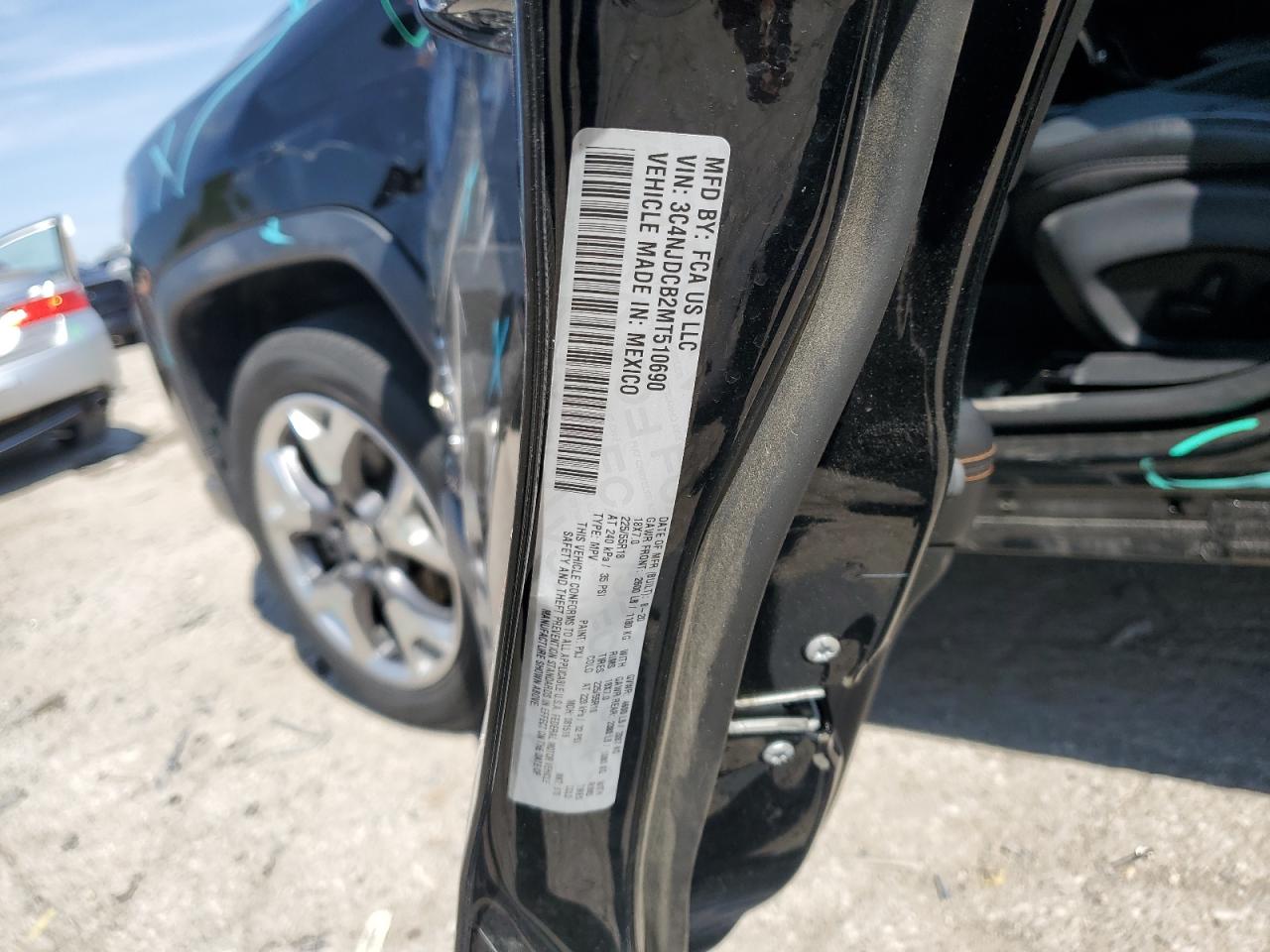 2021 Jeep Compass Limited VIN: 3C4NJDCB2MT510690 Lot: 80512975