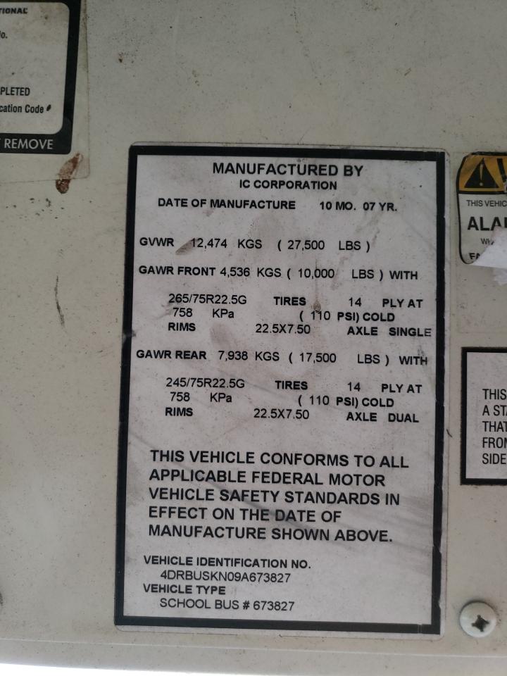 2009 Ic Corporation 3000 Ce VIN: 3827 Lot: 80441135