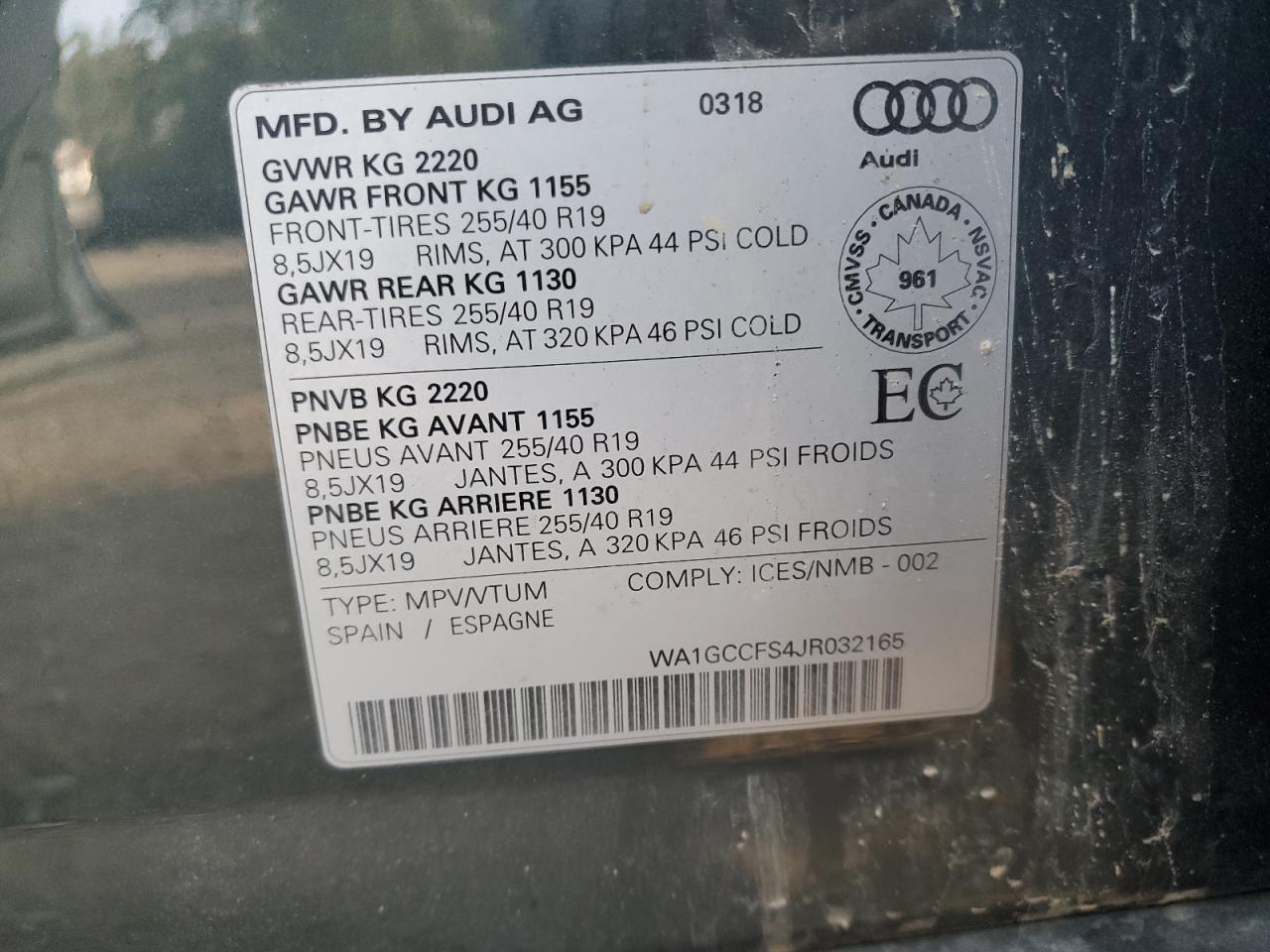 2018 Audi Q3 Technik VIN: WA1GCCFS4JR032165 Lot: 80522075