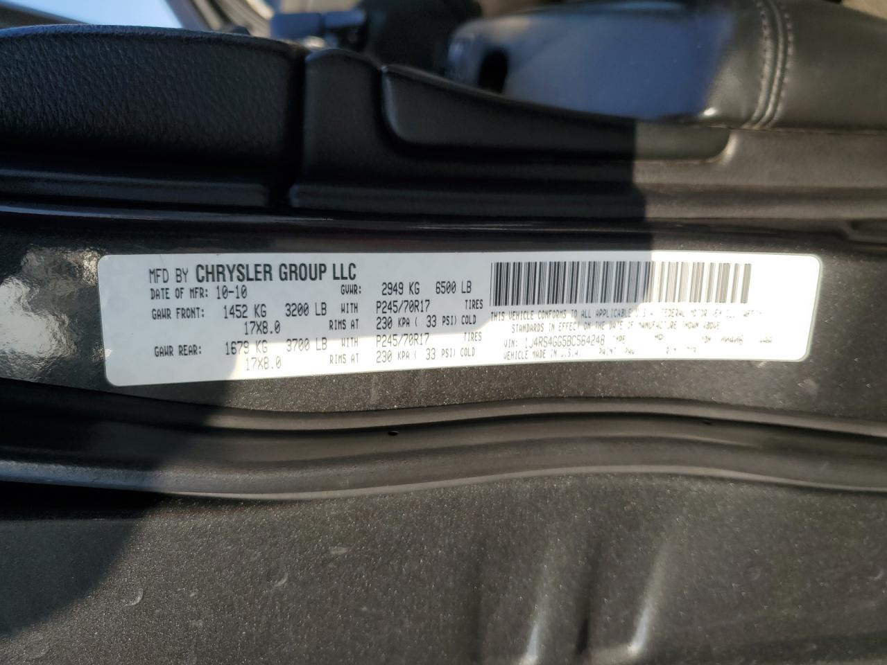 2011 Jeep Grand Cherokee Laredo VIN: 1J4RS4GG5BC564248 Lot: 81890225