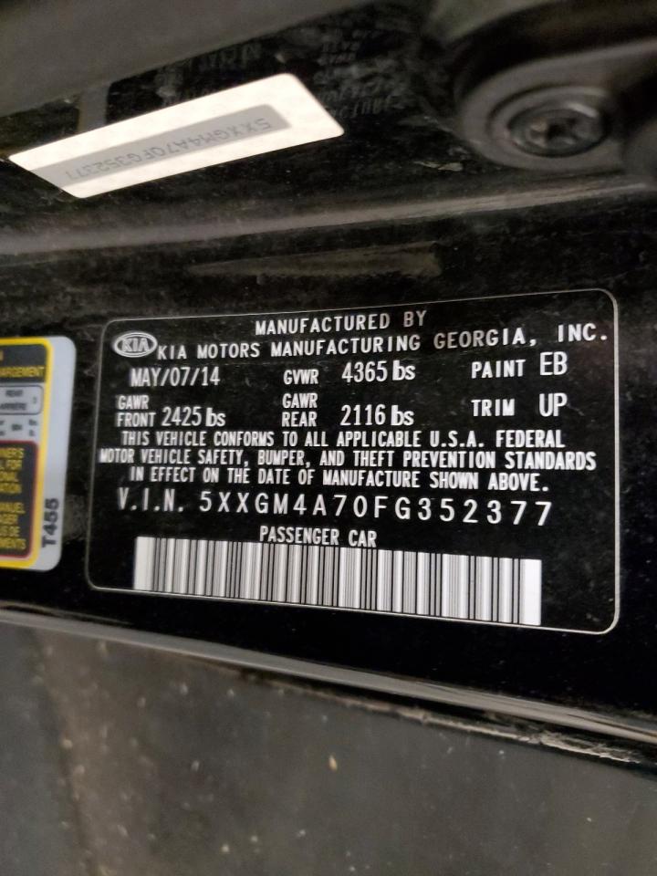 2015 Kia Optima Lx VIN: 5XXGM4A70FG352377 Lot: 71682695