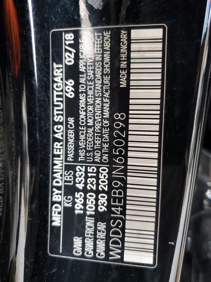 2018 Mercedes-Benz Cla 250 VIN: WDDSJ4EB9JN650298 Lot: 71051765