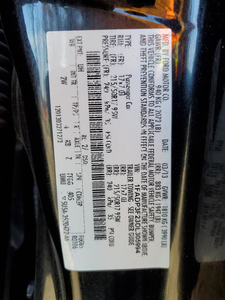 2013 Ford Focus Se VIN: 1FADP3F23DL305994 Lot: 81716295