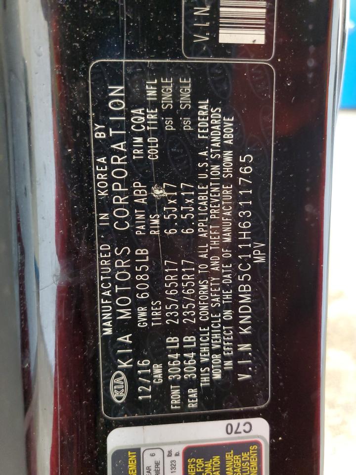 2017 Kia Sedona Lx VIN: KNDMB5C11H6311765 Lot: 84625845