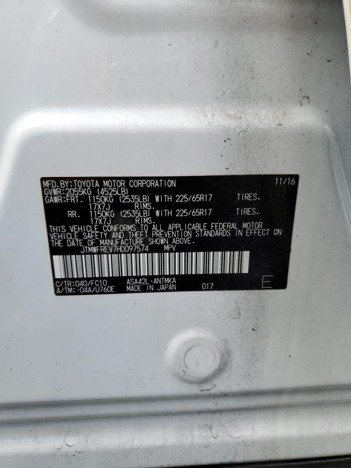 2017 Toyota Rav4 Xle VIN: JTMWFREV7HD097574 Lot: 81883955