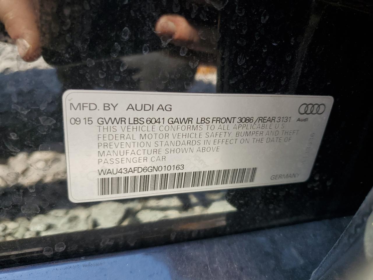 2016 Audi A8 L Quattro VIN: WAU43AFD6GN010163 Lot: 81855975