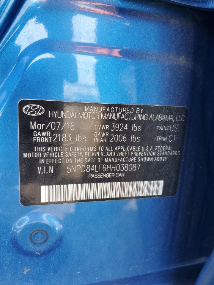 2017 Hyundai Elantra Se VIN: 5NPD84LF6HH038087 Lot: 81483425