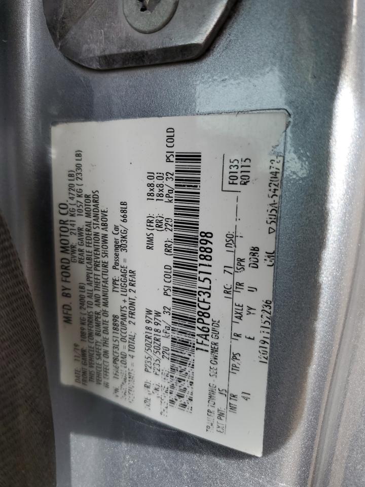 2020 Ford Mustang Gt VIN: 1FA6P8CF3L5118898 Lot: 81338695