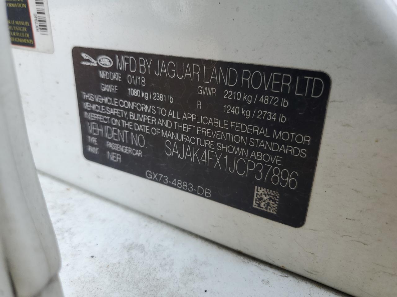 2018 Jaguar Xe Prestige VIN: SAJAK4FX1JCP37896 Lot: 81263595