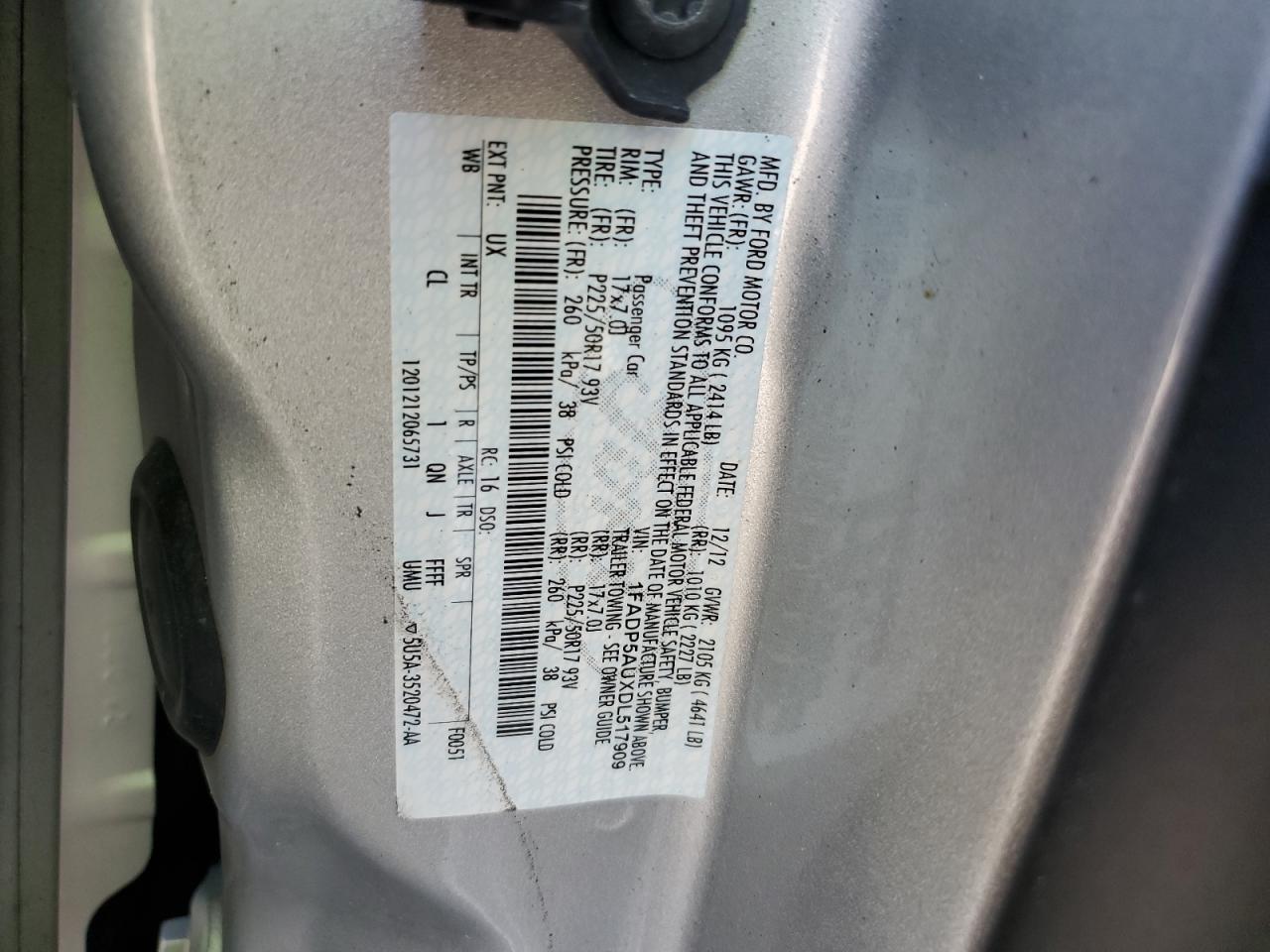 2013 Ford C-Max Se VIN: 1FADP5AUXDL517909 Lot: 81502835