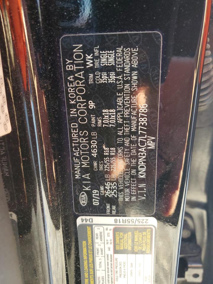 2020 Kia Sportage Ex VIN: KNDPN3AC7L7738786 Lot: 81193165