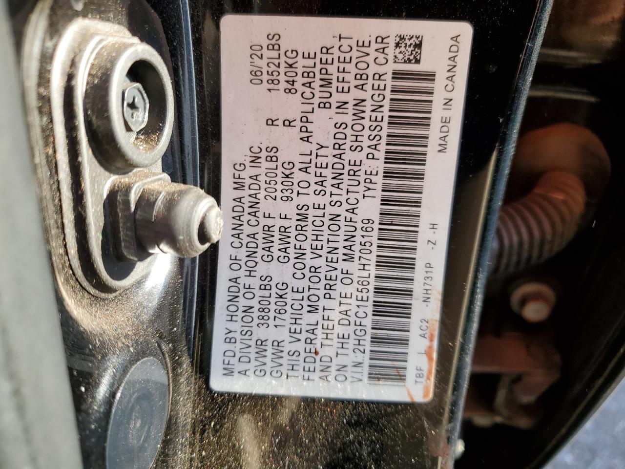 2020 Honda Civic Si VIN: 2HGFC1E56LH705169 Lot: 70751415