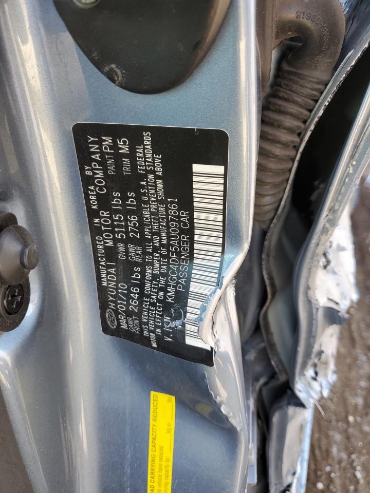 2010 Hyundai Genesis 4.6L VIN: KMHGC4DF5AU097861 Lot: 84283365