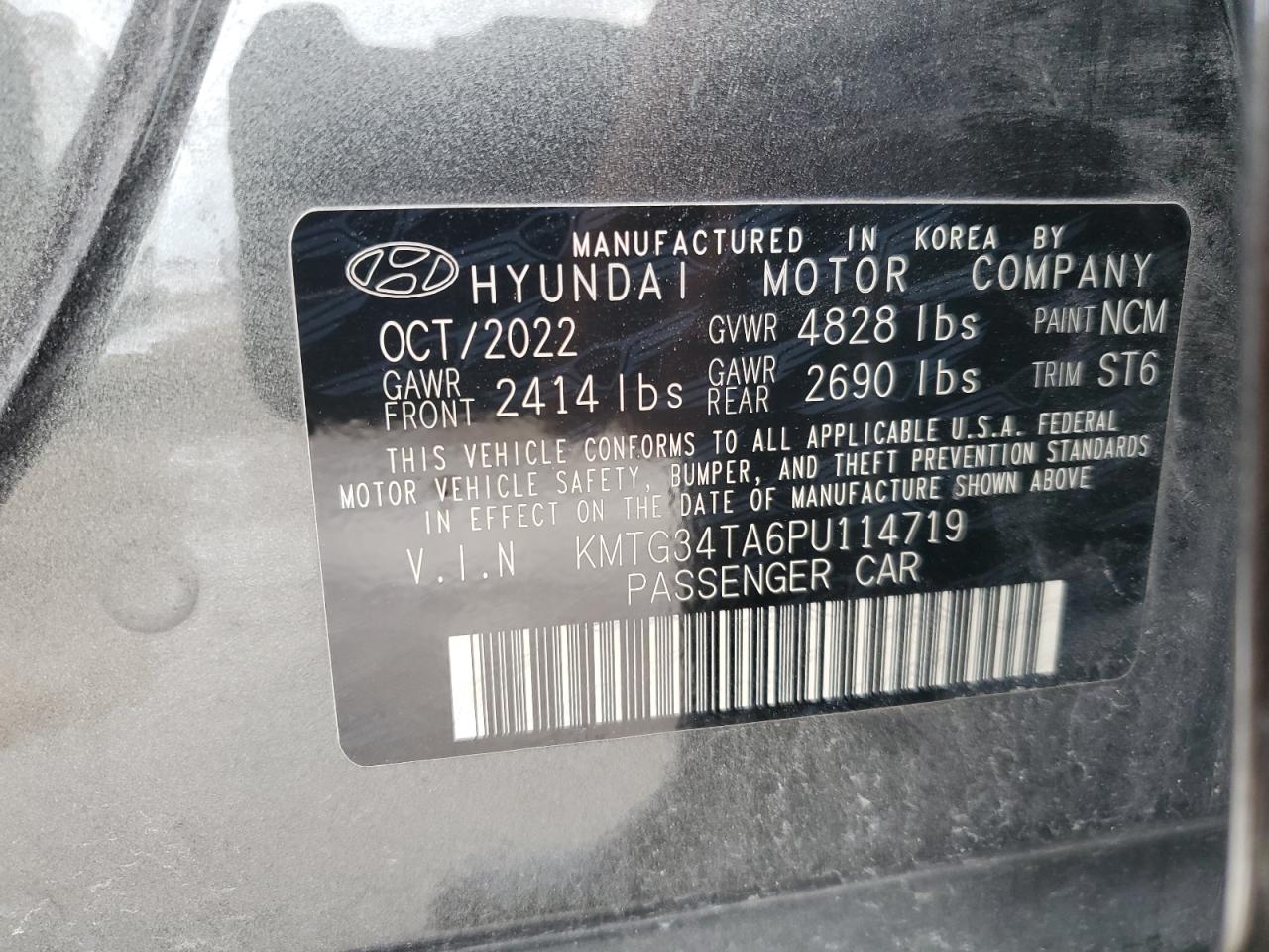 2023 Genesis G70 Base VIN: KMTG34TA6PU114719 Lot: 80807895