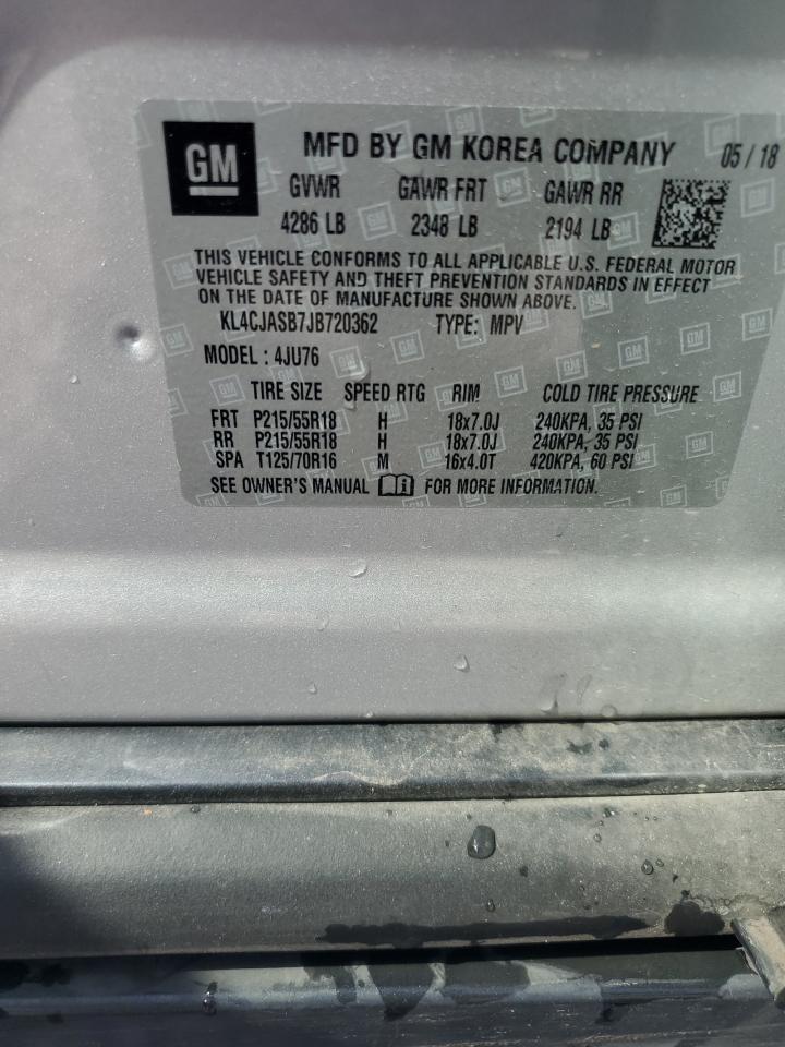 2018 Buick Encore Preferred VIN: KL4CJASB7JB720362 Lot: 82164735