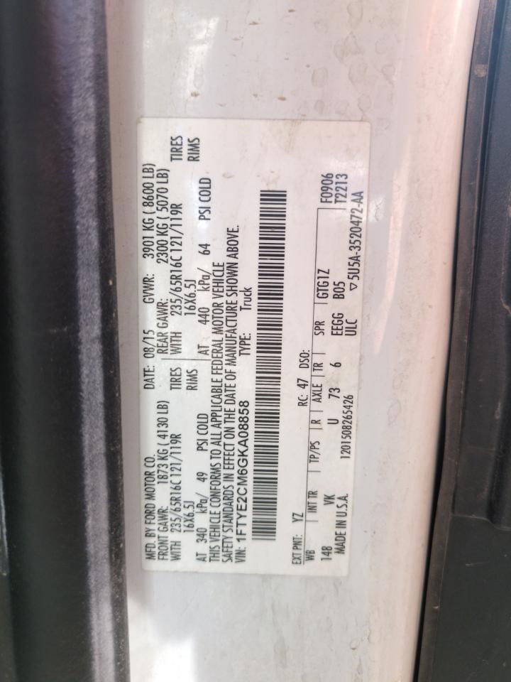 2016 Ford Transit T-150 VIN: 1FTYE2CM6GKA08858 Lot: 80110855