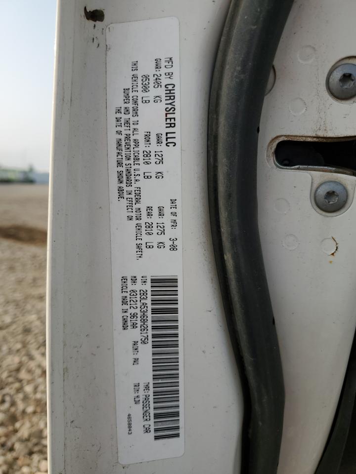 2008 Dodge Charger R/T VIN: 2B3LA53H68H261750 Lot: 71210705