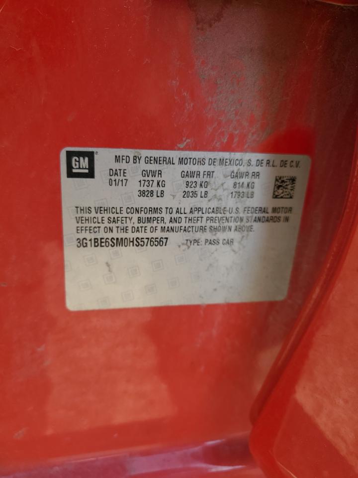 2017 Chevrolet Cruze Lt VIN: 3G1BE6SM0HS576567 Lot: 80666735