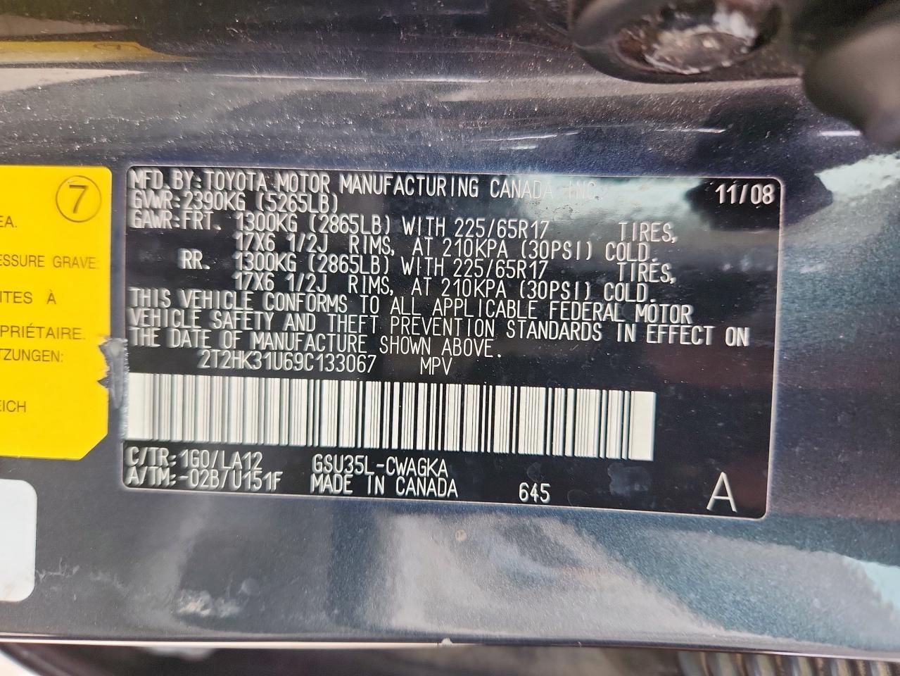 2009 Lexus Rx 350 VIN: 2T2HK31U69C133067 Lot: 71657715