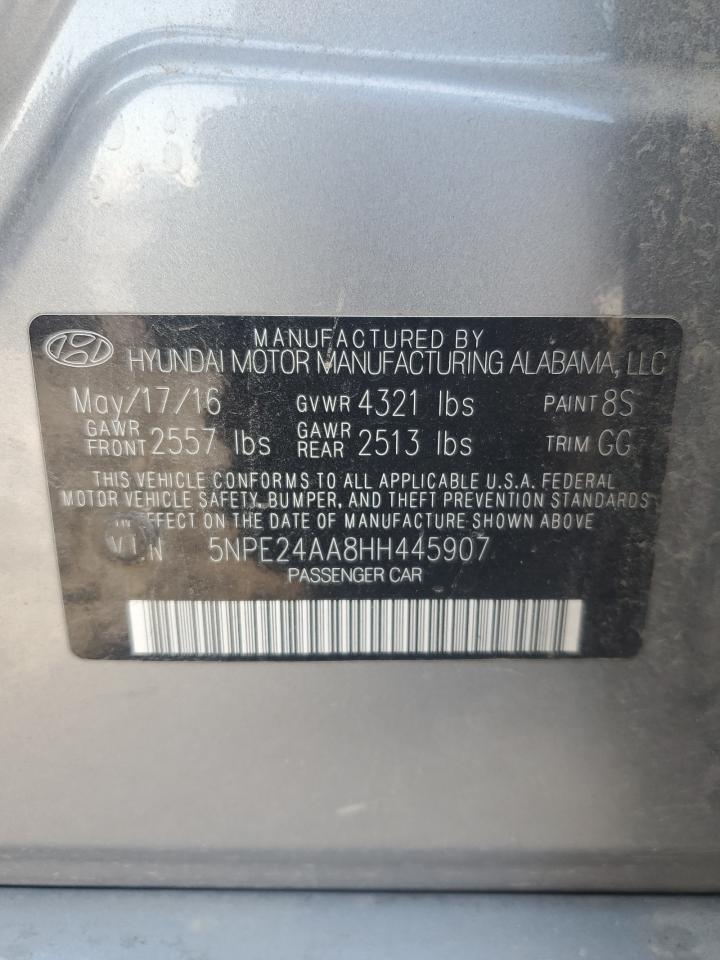 2017 Hyundai Sonata Eco VIN: 5NPE24AA8HH445907 Lot: 81308045