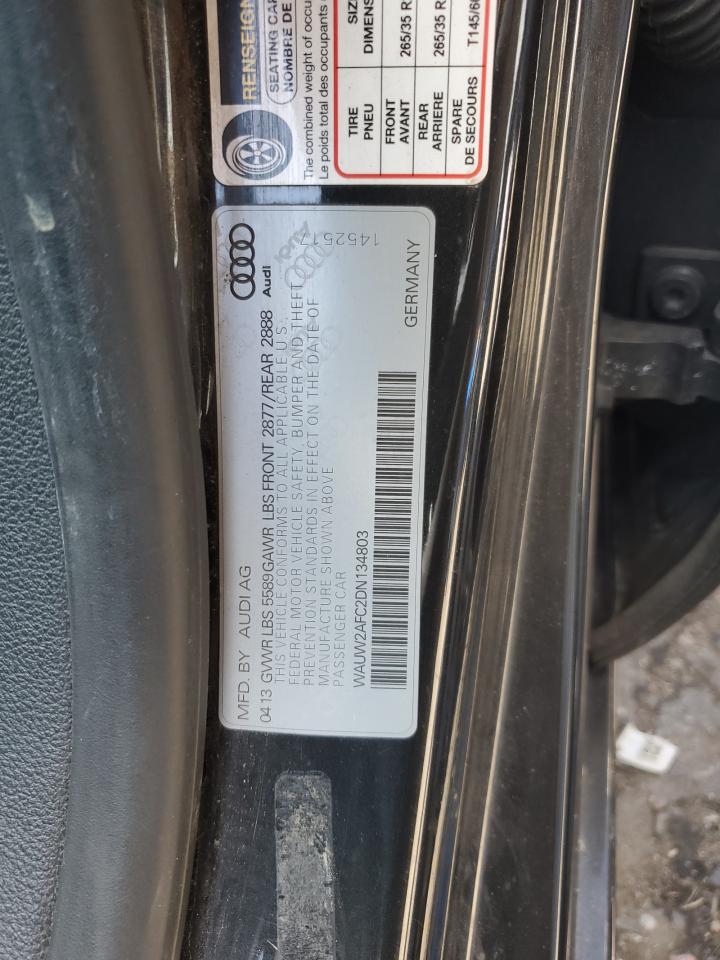 2013 Audi S7 Premium VIN: WAUW2AFC2DN134803 Lot: 82137175