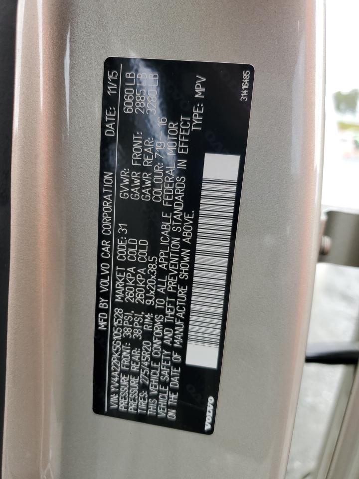 2016 Volvo Xc90 T6 VIN: YV4A22PK5G1051528 Lot: 84635055