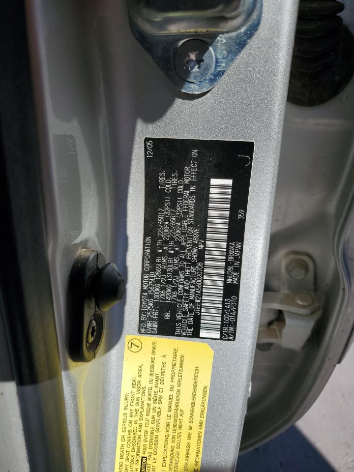 2006 Toyota Highlander Hybrid VIN: JTEEW21A560020708 Lot: 71837485