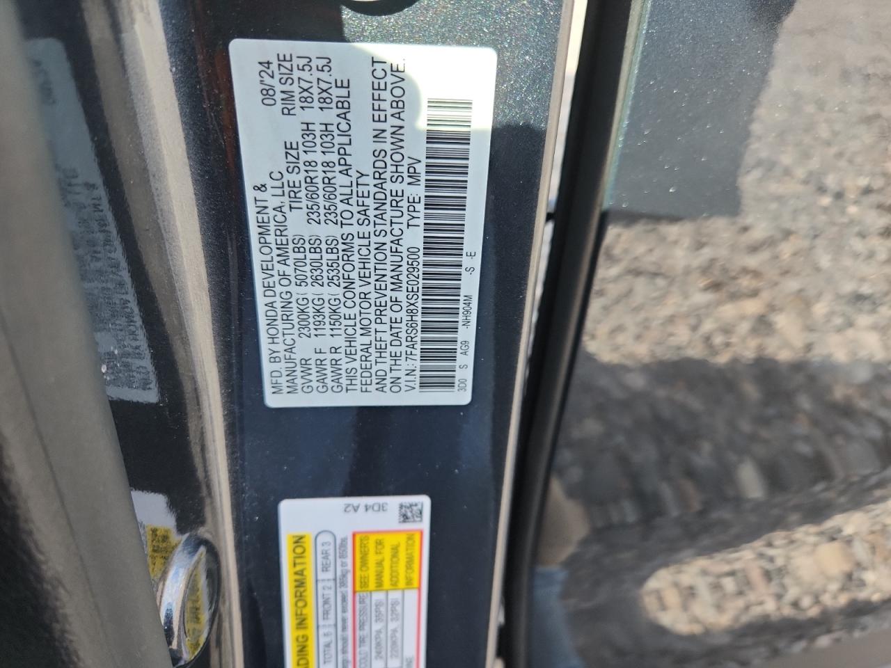 2025 Honda Cr-V Sport-L VIN: 7FARS6H8XSE029500 Lot: 84048675