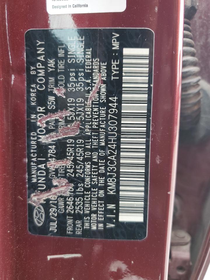 2017 Hyundai Tucson Limited VIN: KM8J3CA24HU307944 Lot: 81877255