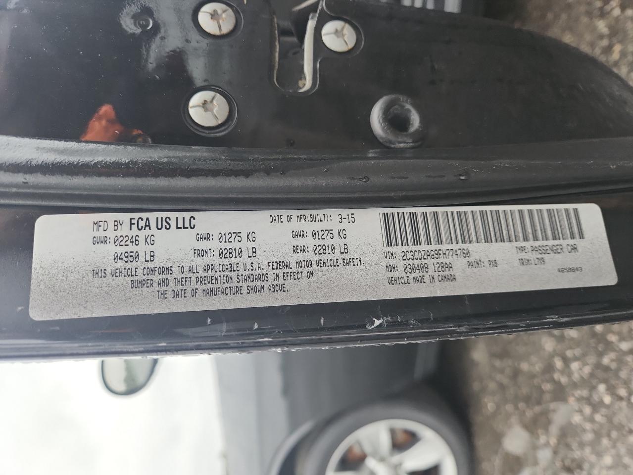 2015 Dodge Challenger Sxt VIN: 2C3CDZAG9FH774760 Lot: 81936565