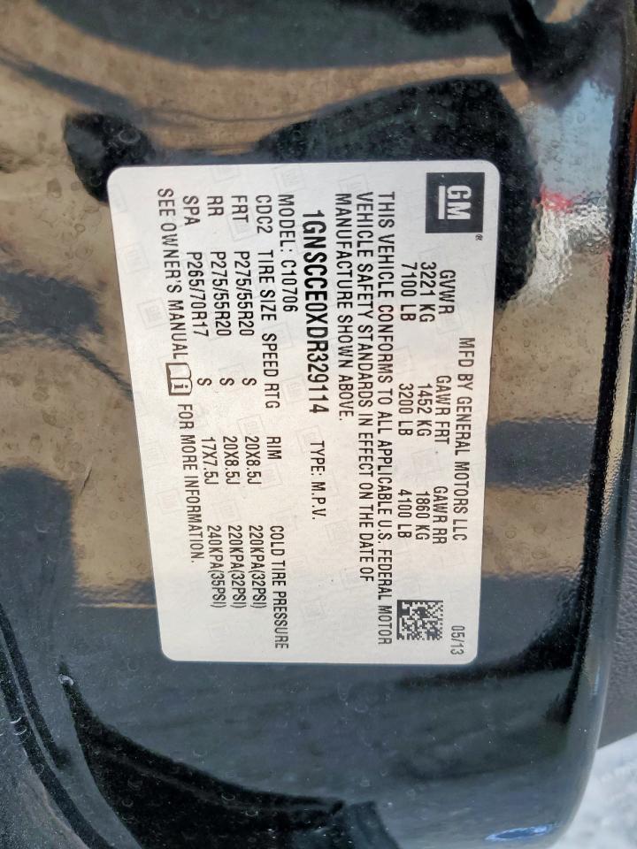 2013 Chevrolet Tahoe C1500 Ltz VIN: 1GNSCCE0XDR329114 Lot: 80384485