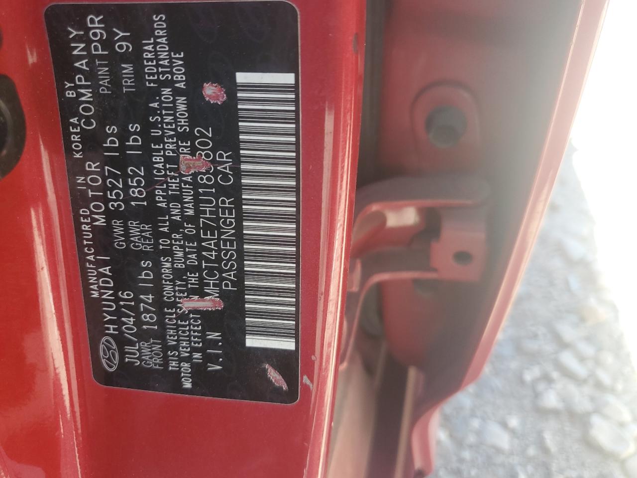 2017 Hyundai Accent Se VIN: KMHCT4AE7HU185802 Lot: 71977535