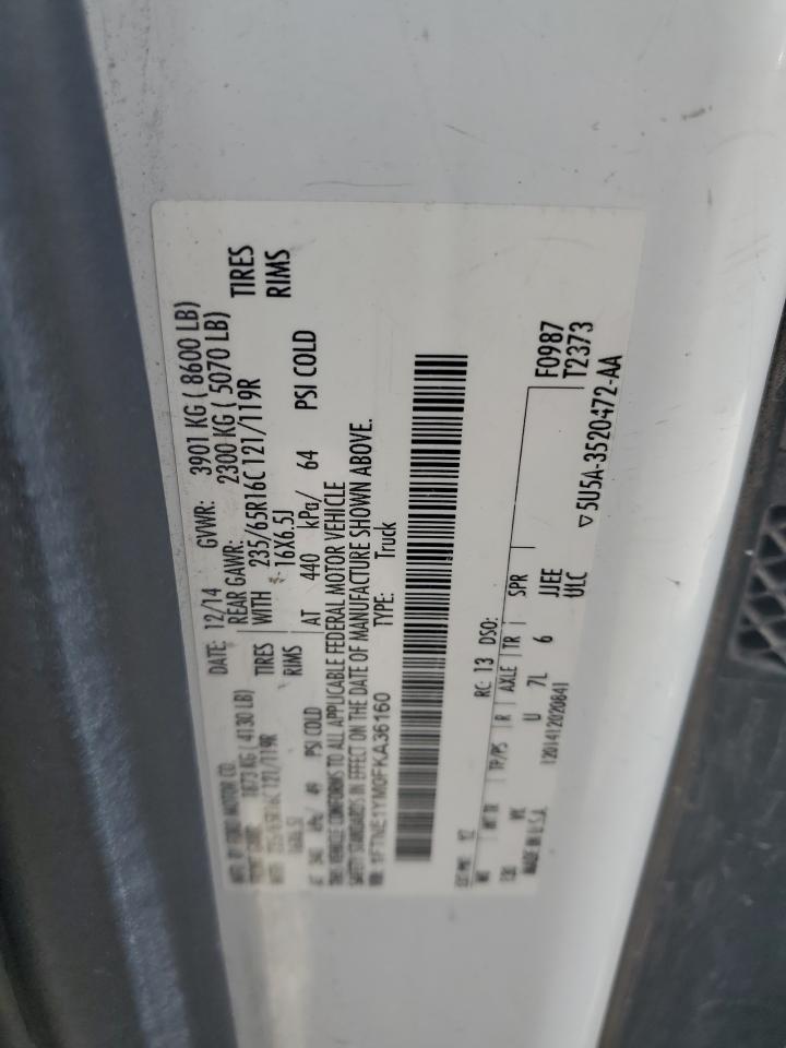 2015 Ford Transit T-150 VIN: 1FTNE1YM0FKA36160 Lot: 70905165