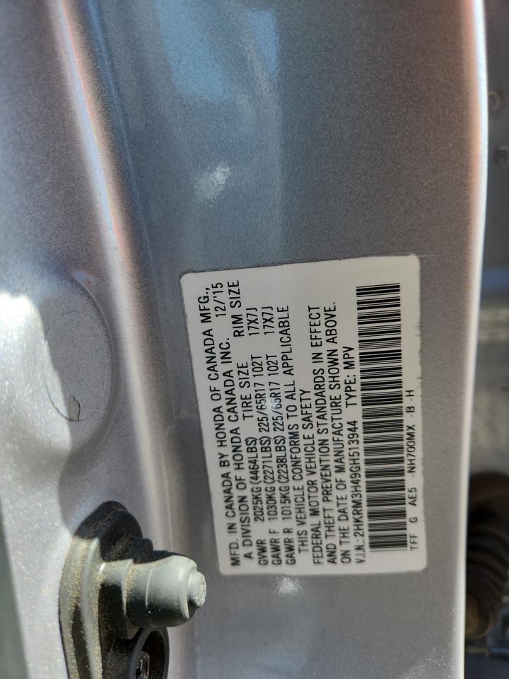 2016 Honda Cr-V Se VIN: 2HKRM3H49GH513944 Lot: 84624225