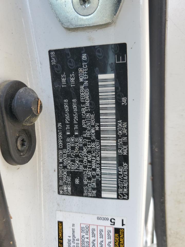 2019 Lexus Gx 460 VIN: JTJBM7FX4K5218097 Lot: 71020195