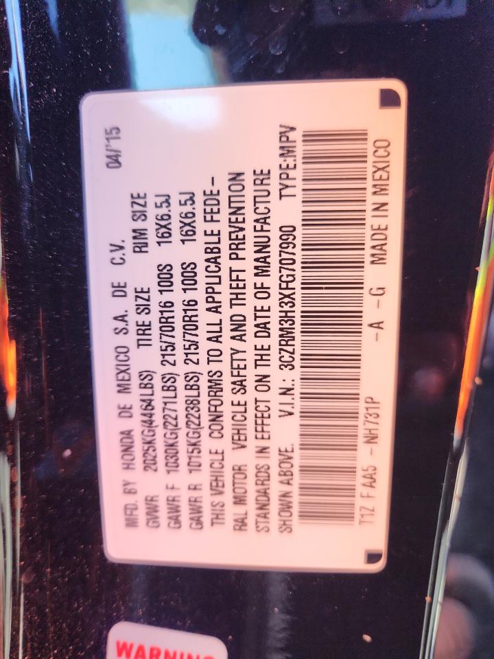 2015 Honda Cr-V Lx VIN: 3CZRM3H3XFG707990 Lot: 82137145