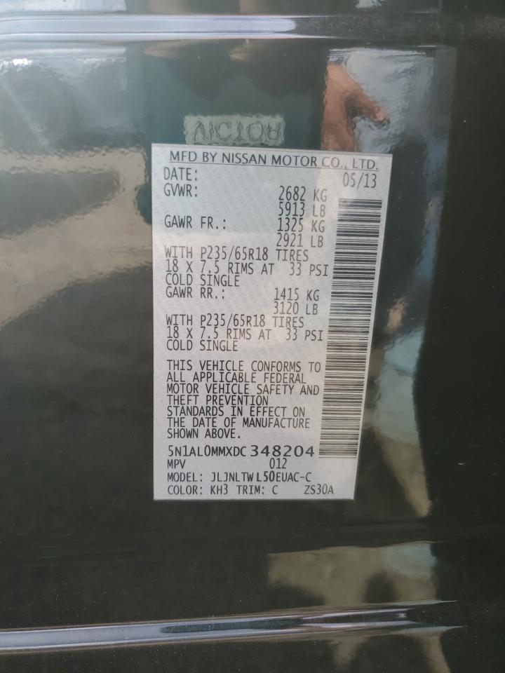 2013 Infiniti Jx35 VIN: 5N1AL0MMXDC348204 Lot: 81508925