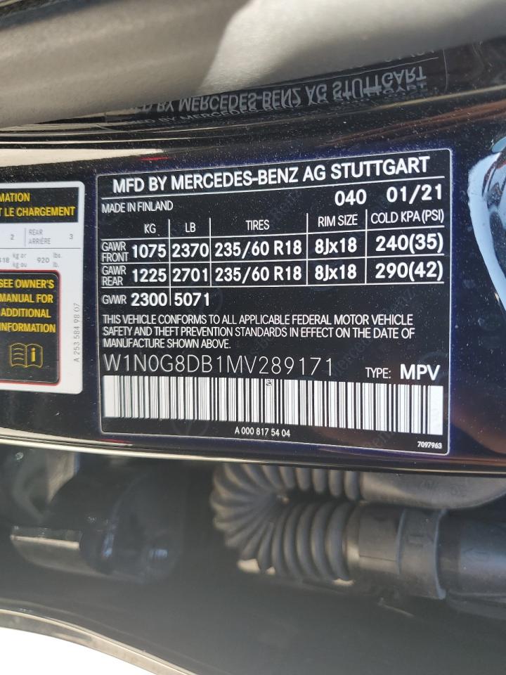 2021 Mercedes-Benz Glc 300 VIN: W1N0G8DB1MV289171 Lot: 81151285