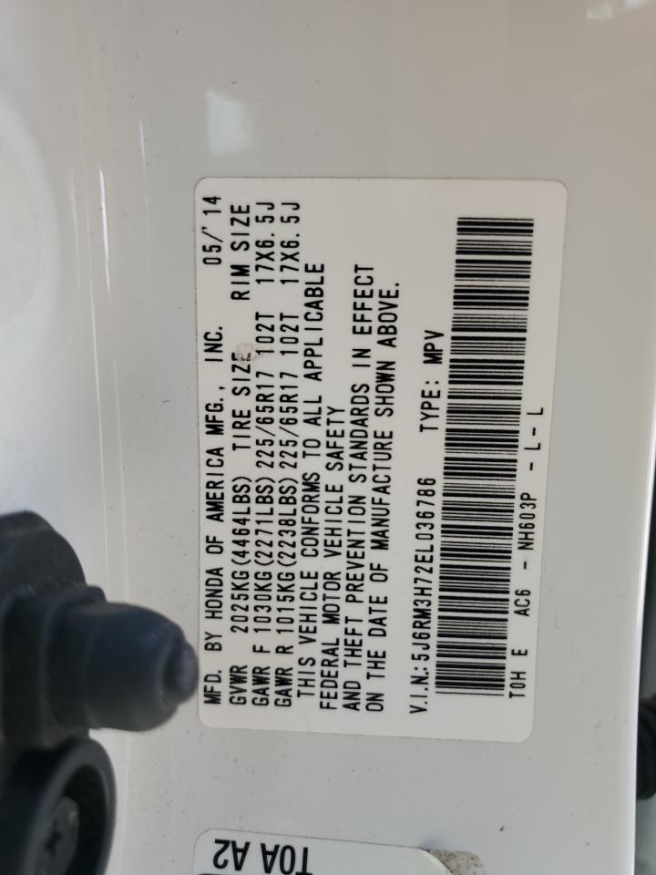 2014 Honda Cr-V Exl VIN: 5J6RM3H72EL036786 Lot: 81658635