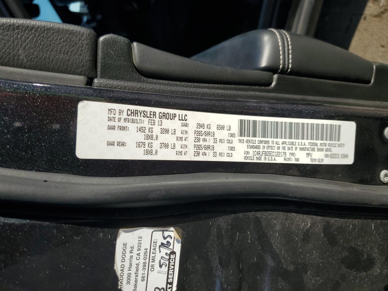 2014 Jeep Grand Cherokee Limited VIN: 1C4RJFBG5EC122179 Lot: 80141935