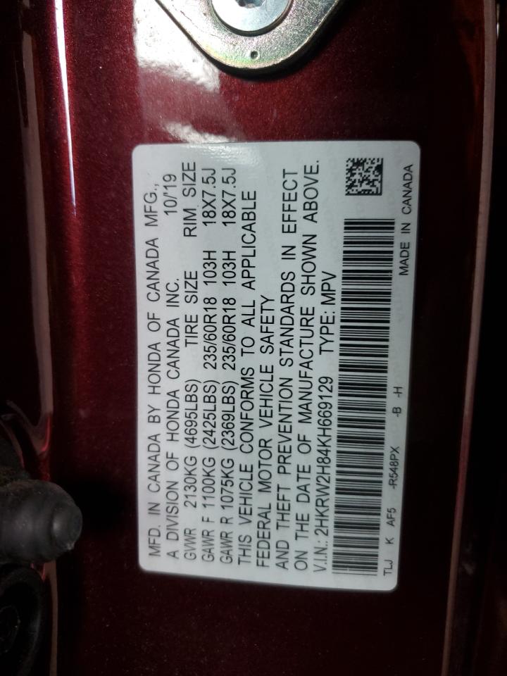 2019 Honda Cr-V Exl VIN: 2HKRW2H84KH669129 Lot: 81067235