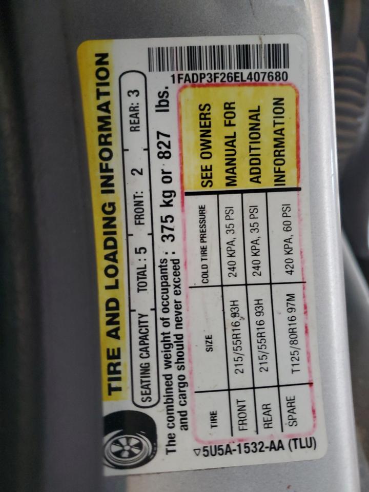 2014 Ford Focus Se VIN: 1FADP3F26EL407680 Lot: 84433155