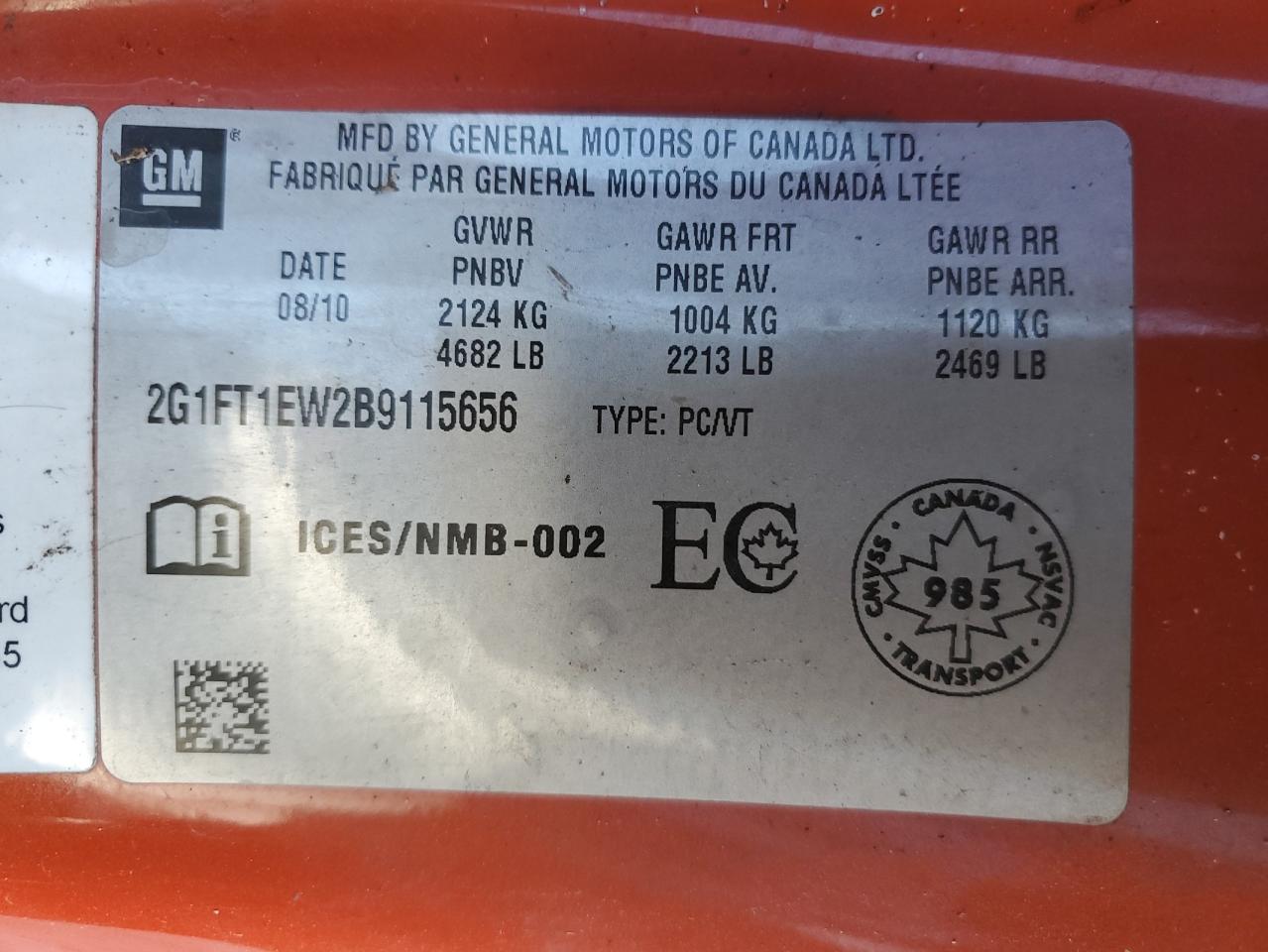 2011 Chevrolet Camaro 2Ss VIN: 2G1FT1EW2B9115656 Lot: 84408935