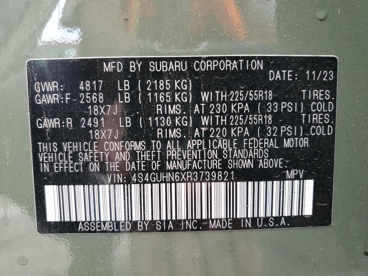 2024 Subaru Crosstrek Limited VIN: 4S4GUHN6XR3739821 Lot: 80277375