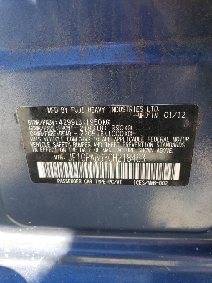 2012 Subaru Impreza Premium VIN: JF1GPAB63CH218463 Lot: 80855945