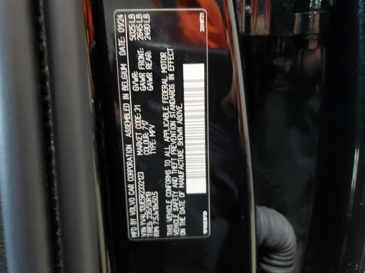 2024 Volvo Xc40 Plus VIN: YV4L12UE5R2332123 Lot: 80478975