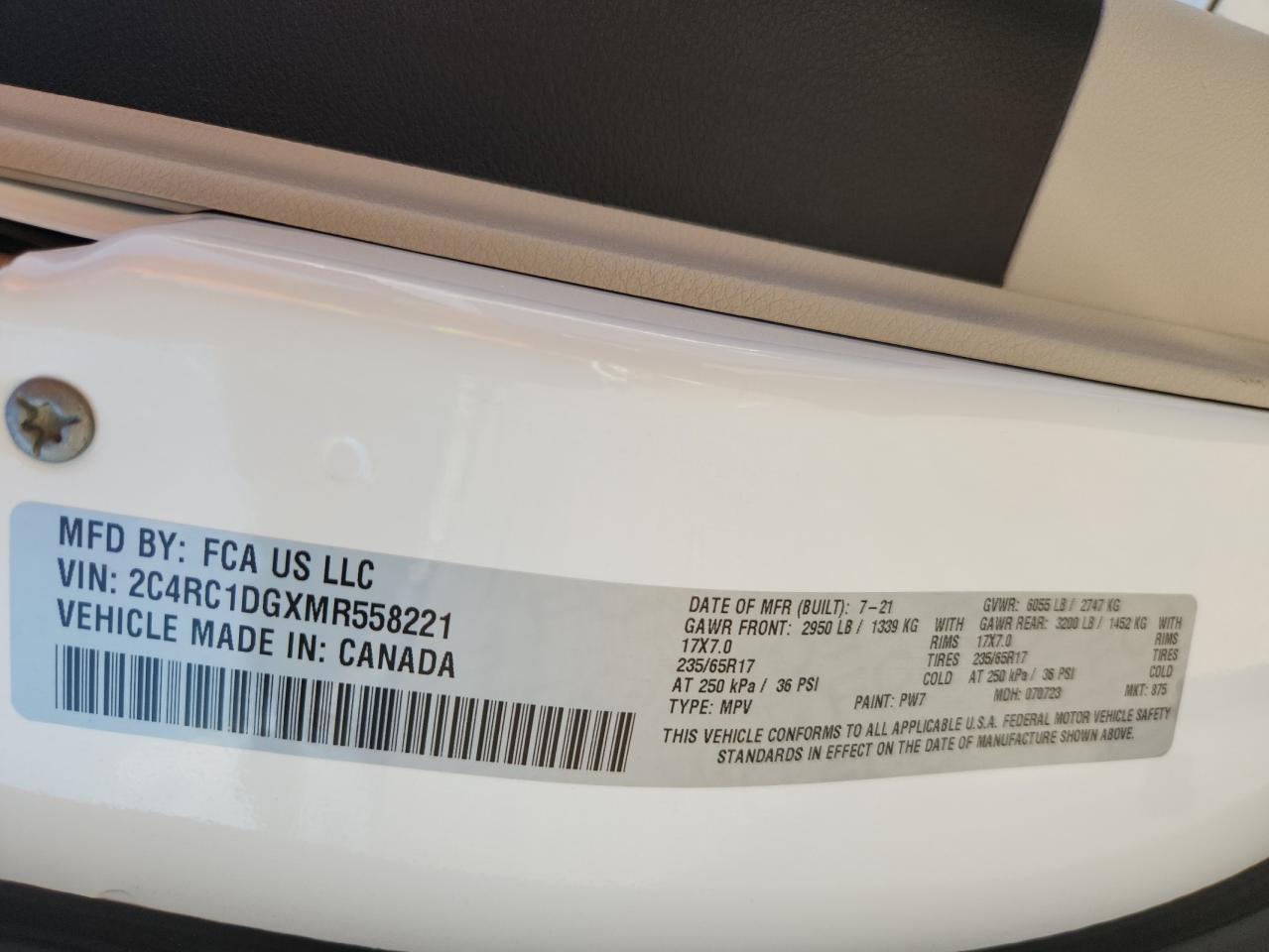 2021 Chrysler Voyager Lxi VIN: 2C4RC1DGXMR558221 Lot: 71544405