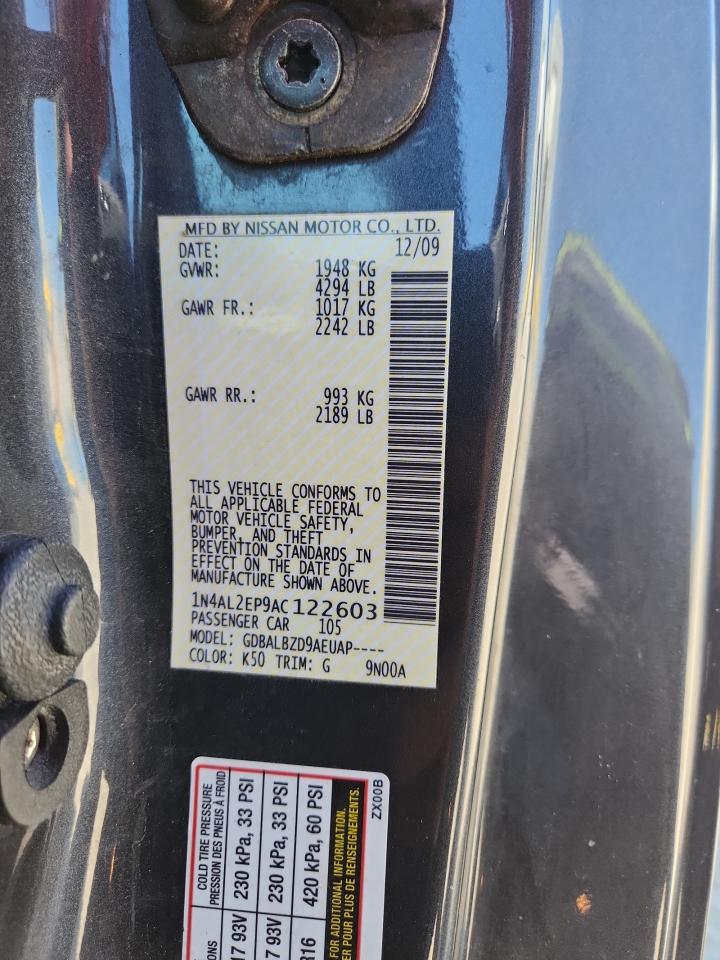 2010 Nissan Altima S VIN: 1N4AL2EP9AC122603 Lot: 84553765