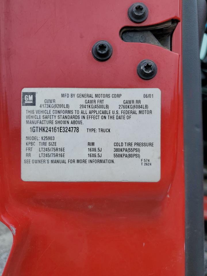 2001 GMC Sierra K2500 Heavy Duty VIN: 1GTHK24161E324778 Lot: 84440375